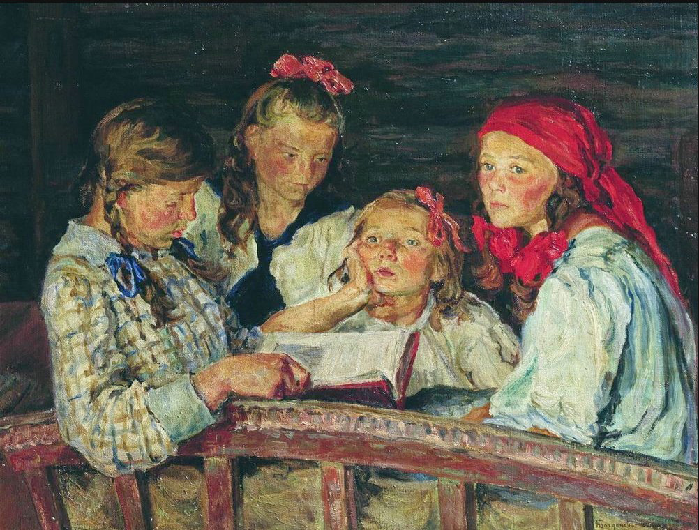reading a book